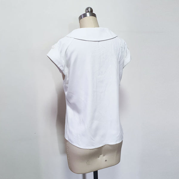 Gambit blouse white summer vintage 1960s top preppy shirt Custom Made Beth Harmon inspired blouse Vintage 60s inspired blouse