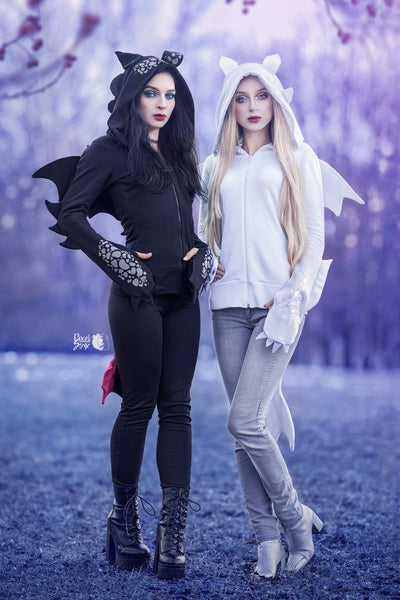 Female cosplay jacket Black Dragon hoodie