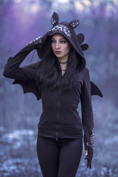 Female cosplay jacket Black Dragon hoodie