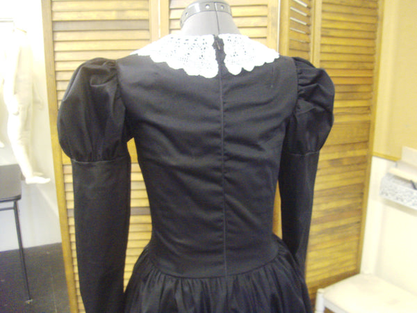 1890s silhouette Black Victorian Dress
