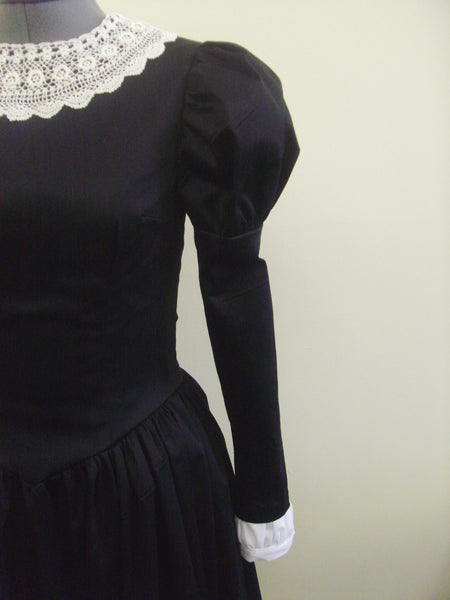 1890s silhouette Black Victorian Dress