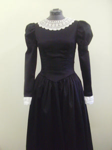 1890s silhouette Black Victorian Dress
