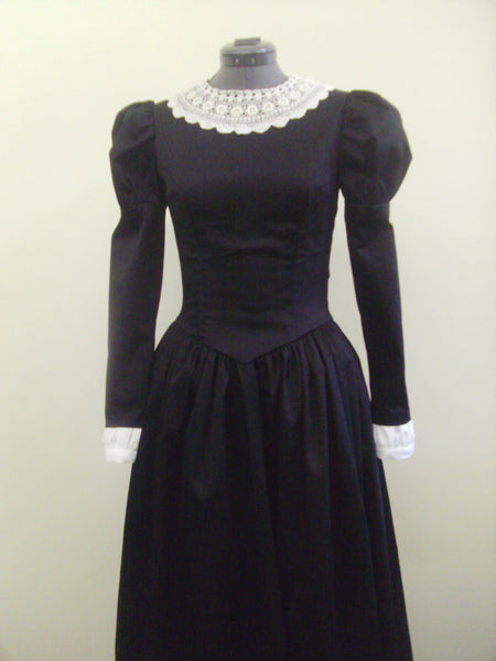 1890s silhouette Black Victorian Dress