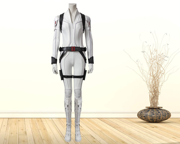 Natasha Romanoff White Women Outfit Black Widow Costume Cosplay Suit