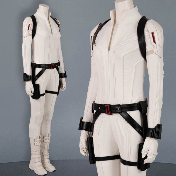 Natasha Romanoff Black Widow White Suit Halloween Cosplay Party Suit Black Widow White Uniform Costume Cosplay