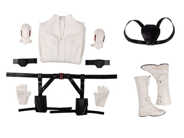 Natasha Romanoff Black Widow White Suit Halloween Cosplay Party Suit Black Widow White Uniform Costume Cosplay