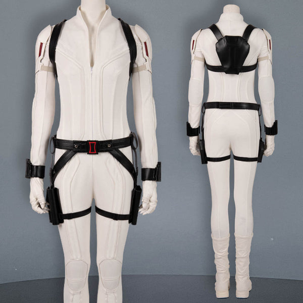 Natasha Romanoff Black Widow White Suit Halloween Cosplay Party Suit Black Widow White Uniform Costume Cosplay