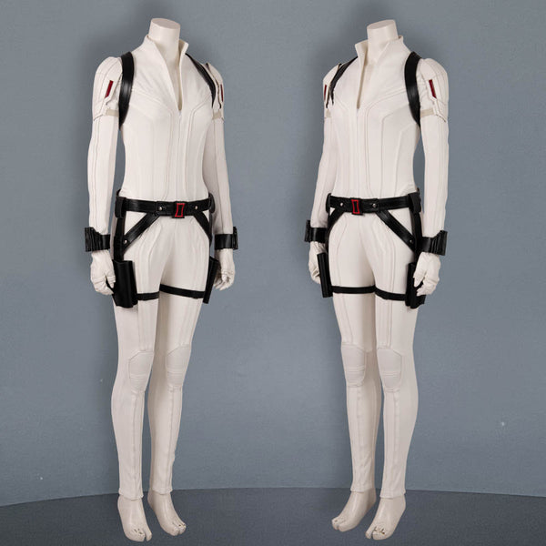 Natasha Romanoff Black Widow White Suit Halloween Cosplay Party Suit Black Widow White Uniform Costume Cosplay
