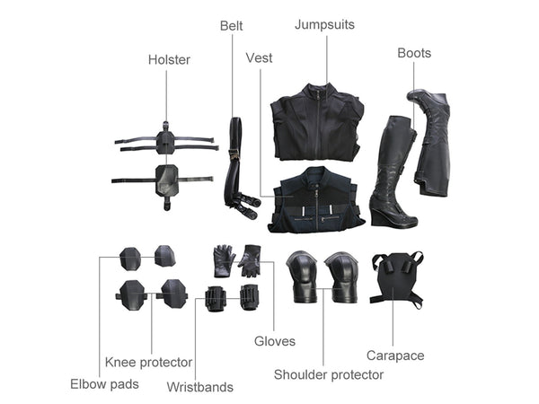 Outfit Black Uniform Natasha Romanoff Halloween Outfit Black Widow Avengers 3 Infinity War Costume Cosplay