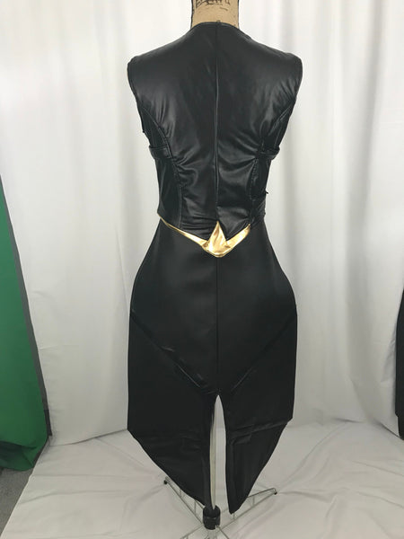 Coat Cosplay Costume Adult Black and Gold Motorcycle Jacket