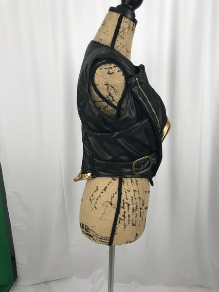 Coat Cosplay Costume Adult Black and Gold Motorcycle Jacket