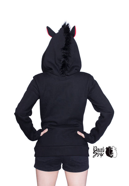 Male or female Black pony unicorn hoodie COLOURS