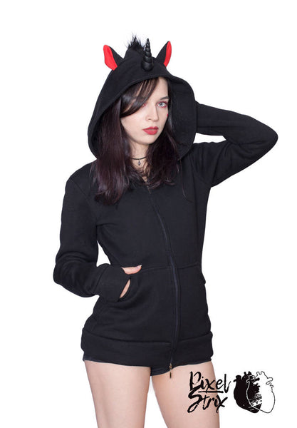 Male or female Black pony unicorn hoodie COLOURS