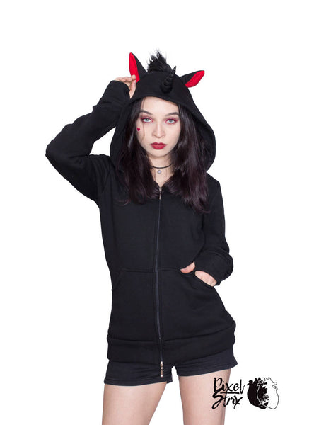 Male or female Black pony unicorn hoodie COLOURS