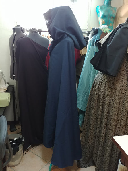 Unisex cloak cape READY FOR SHIPPING Blue Hooded Cape