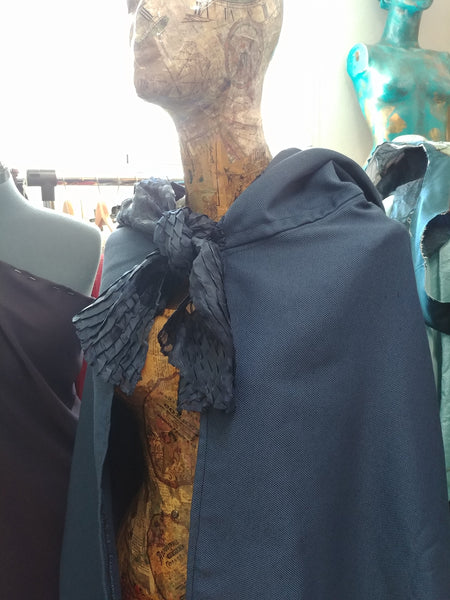 Unisex cloak cape READY FOR SHIPPING Blue Hooded Cape