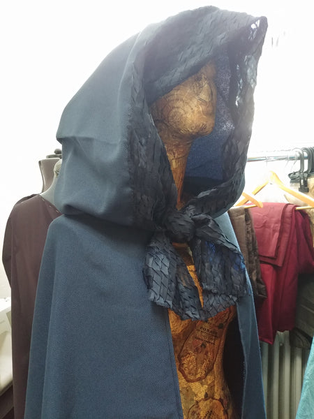 Unisex cloak cape READY FOR SHIPPING Blue Hooded Cape