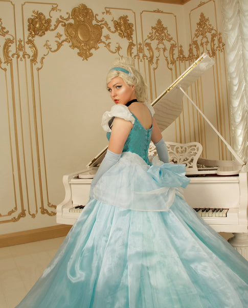 Adult dress princess cinderella Premium cosplay Cinderella Princess Blue dress cosplay