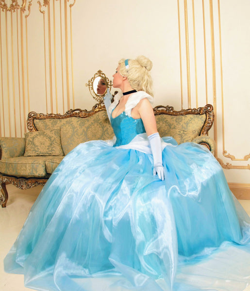 Adult dress princess cinderella Premium cosplay Cinderella Princess Blue dress cosplay