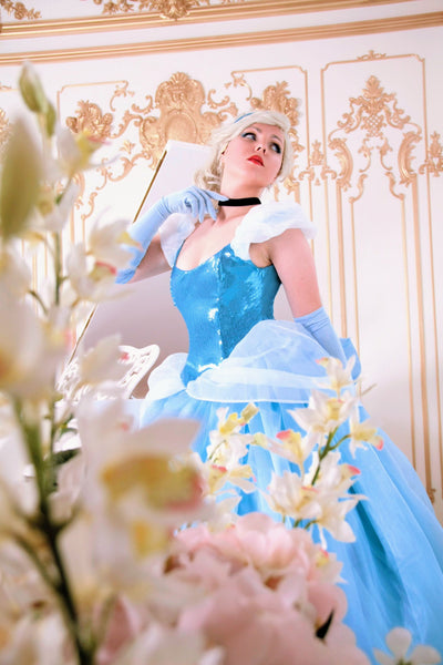 Adult dress princess cinderella Premium cosplay Cinderella Princess Blue dress cosplay