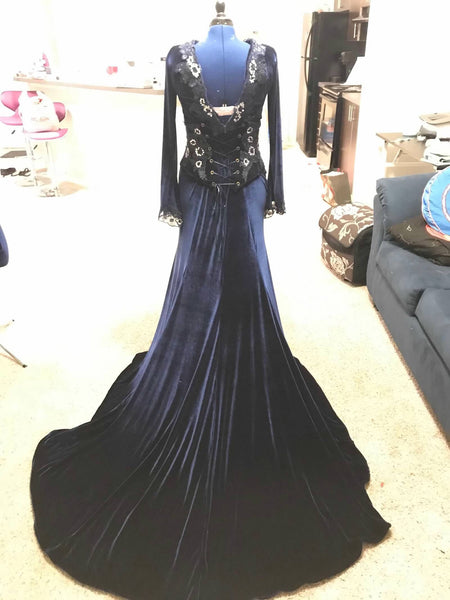 Cosplay Costume Ouat Once Upon a Time Custom Adult Blue or Navy Regina the Evil Queen Inspired Engagement Gown Dress