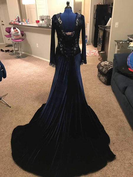 Cosplay Costume Ouat Once Upon a Time Custom Adult Blue or Navy Regina the Evil Queen Inspired Engagement Gown Dress