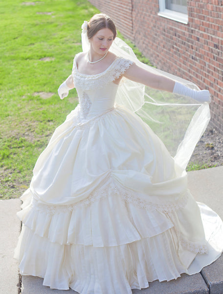 Steampunk Gown Dress includes veil Bridal Wedding Victorian Civil War
