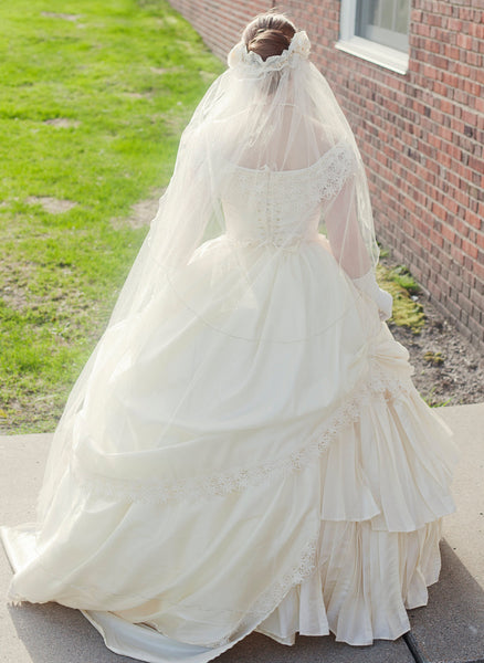 Steampunk Gown Dress includes veil Bridal Wedding Victorian Civil War