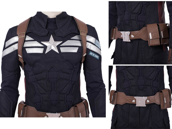 Uniform Outfit Avengers 4 Endgame Steven Rogers Halloween Captain America Cosplay Costume