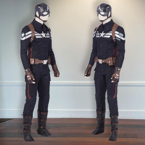 Uniform Outfit Avengers 4 Endgame Steven Rogers Halloween Captain America Cosplay Costume