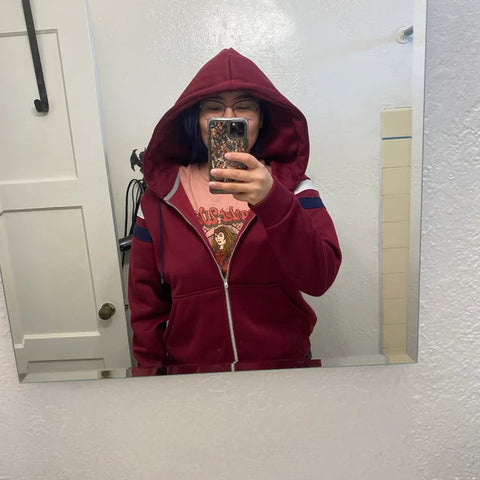 Casual Wanda Vision Scarlet Witch Adult Burgundy Red Sweatshirt Hoodie Sweater Cosplay Costume