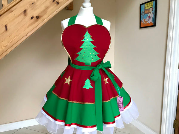 Festive Christmas tree Apron Christmas Apron
