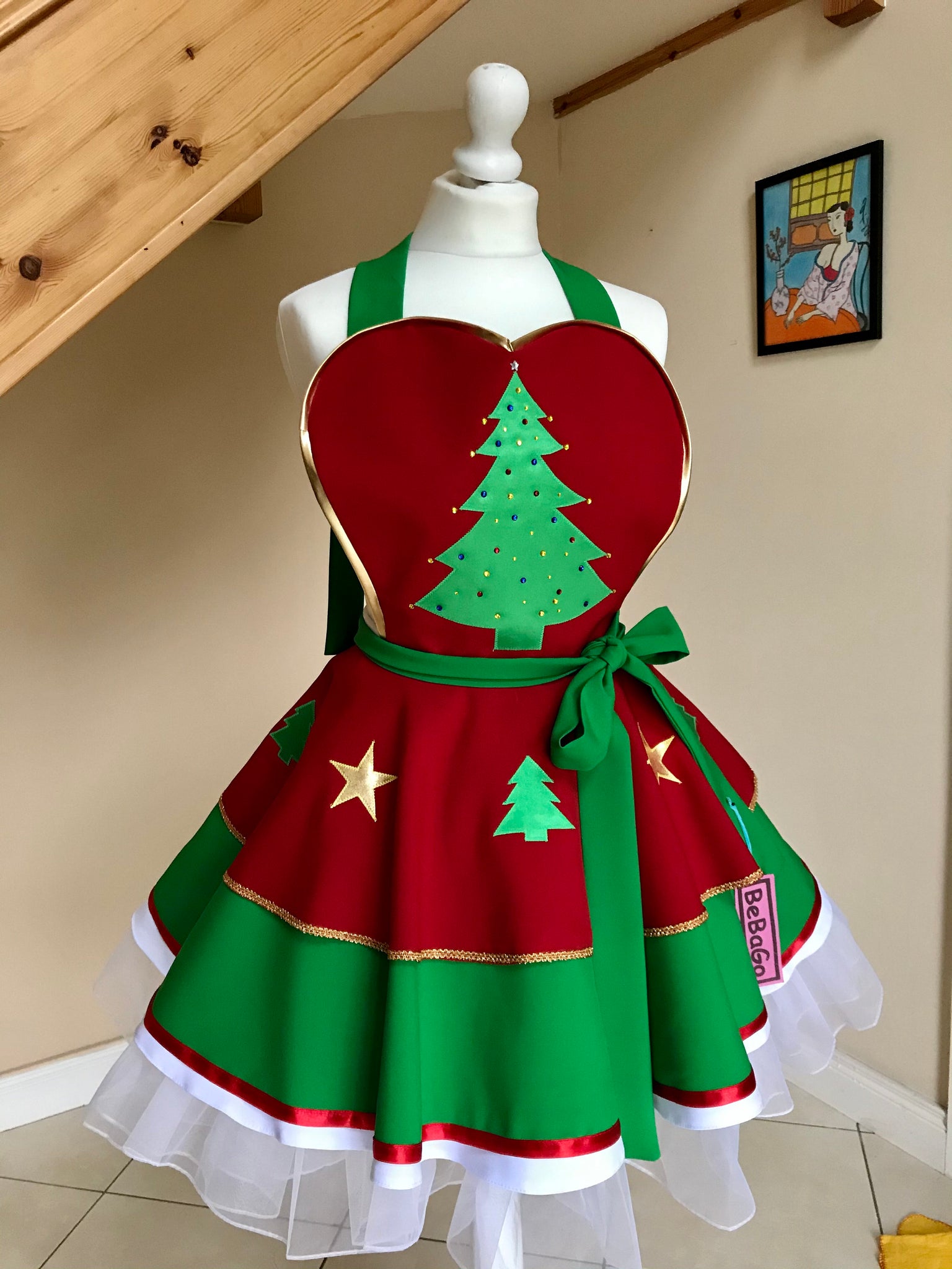 Festive Christmas tree Apron Christmas Apron
