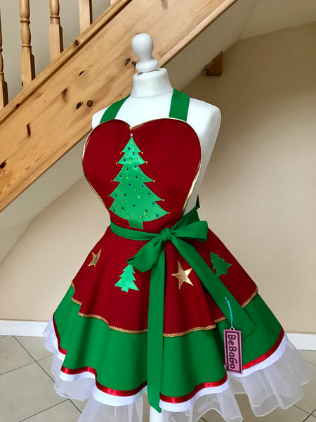 Festive Christmas tree Apron Christmas Apron