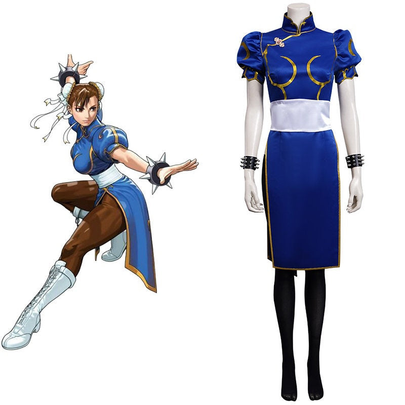 Halloween Cosplay Costume Props Chun Li Full Set Chun Li Cos Outfits S ...
