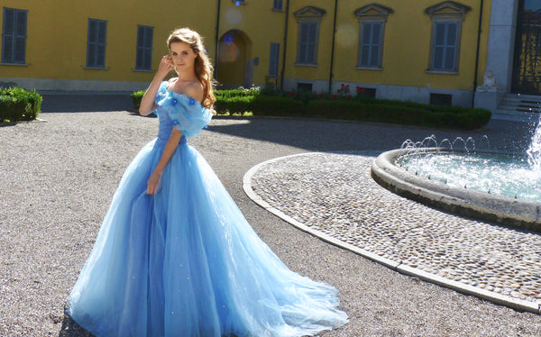 Halloween Costume Cosplay Princess Dress Cinderella Blue Ball Gown