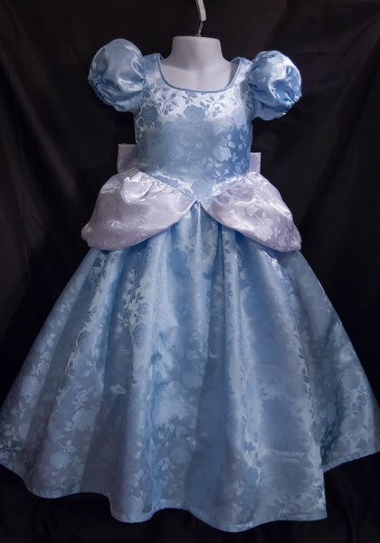 FLORAL Satin Brocade CHILD Size Cinderella GOWN Costume