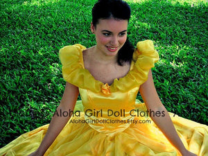 Gown Dress for Girls Teens Adults Classic Belle Princess Cosplay Costume