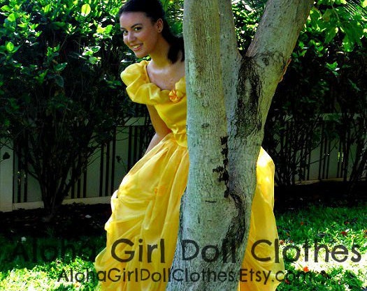 Gown Dress for Girls Teens Adults Classic Belle Princess Cosplay Costume
