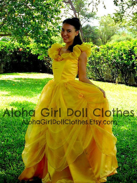 Gown Dress for Girls Teens Adults Classic Belle Princess Cosplay Costume