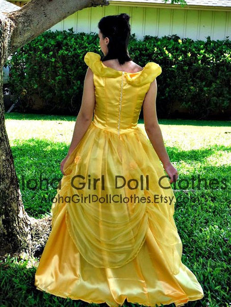Gown Dress for Girls Teens Adults Classic Belle Princess Cosplay Costume
