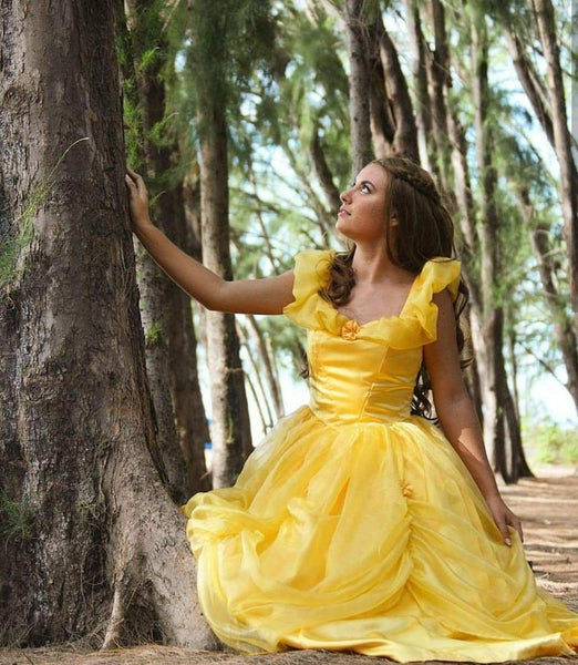 Gown Dress for Girls Teens Adults Classic Belle Princess Cosplay Costume