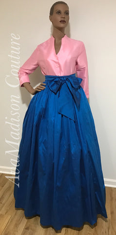 Ball Gown Skirt Petticoat Sash Pockets Womens Handmade Other Colors Available Classic Must Have Fine Indian Silk Taffeta MAXI Skirt