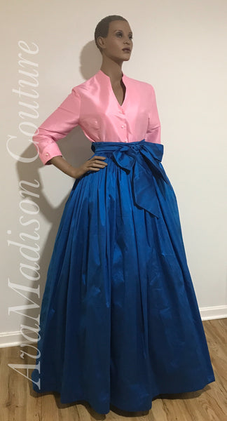 Ball Gown Skirt Petticoat Sash Pockets Womens Handmade Other Colors Available Classic Must Have Fine Indian Silk Taffeta MAXI Skirt