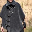 Post Apocalyptic Wasteland Wrap Alternative Coat Unisex LARP poncho Wild West Burning Man Top High Collar Steampunk Poncho