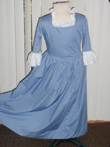 Apron Shawl Mob Cap Outfit Costume for Teens Adults 1700s 4 Pc Colonial Work Dress