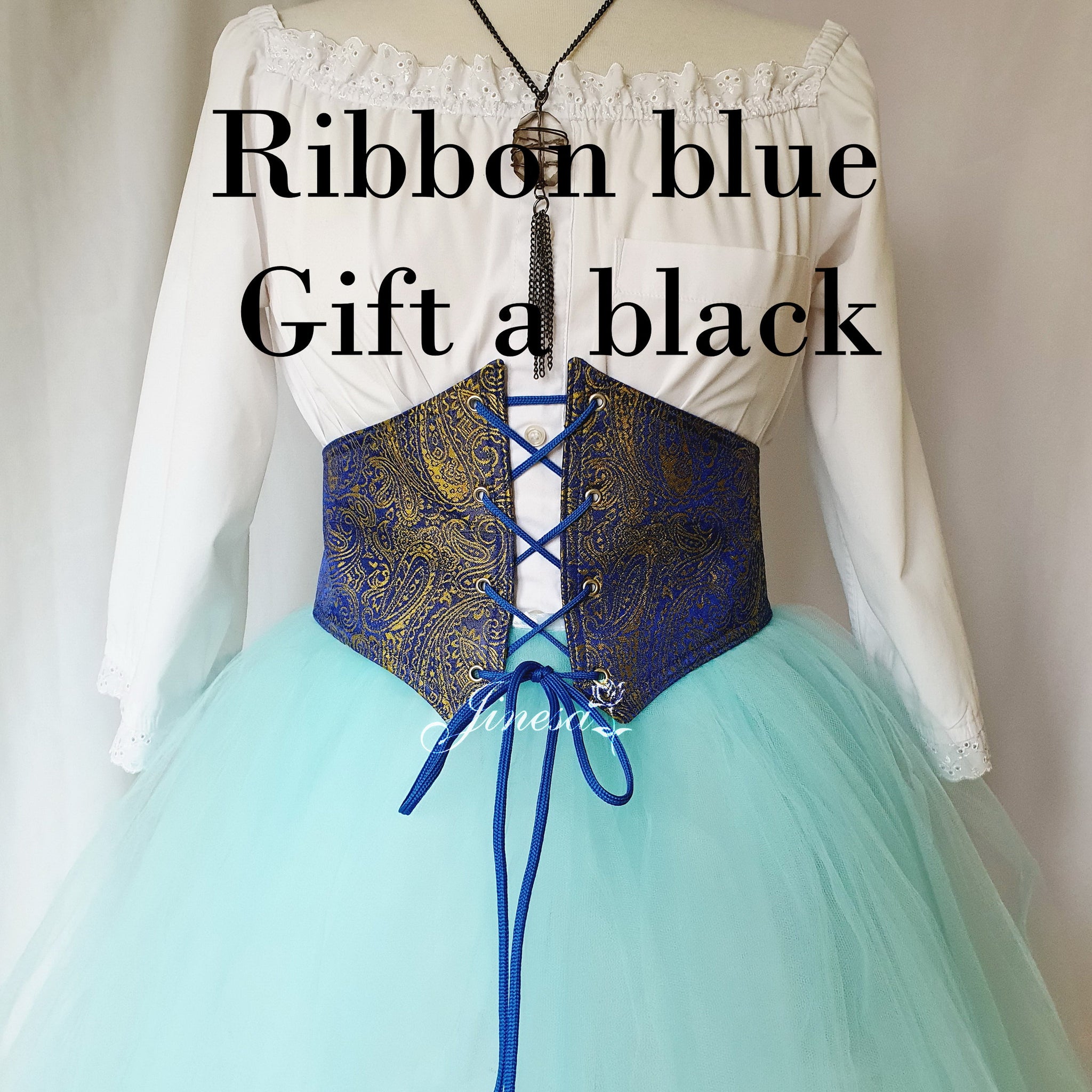 Capsule wardrobe trendy accessory Waist corset belt for wedding cosplay renaissance Corset belt blue gold custom