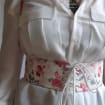 Wedding cosplay renaissance Gift for her Corset vest tapestry with floral print on the straps Waist corset for prom