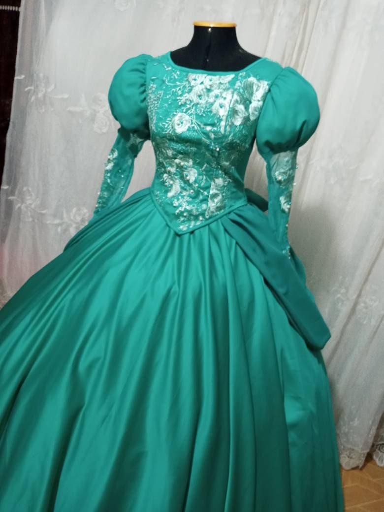 the little mermaid cosplay dress Costume princess Cosplay Ariel Teal gown Little mermaid dress – Cosplayrr