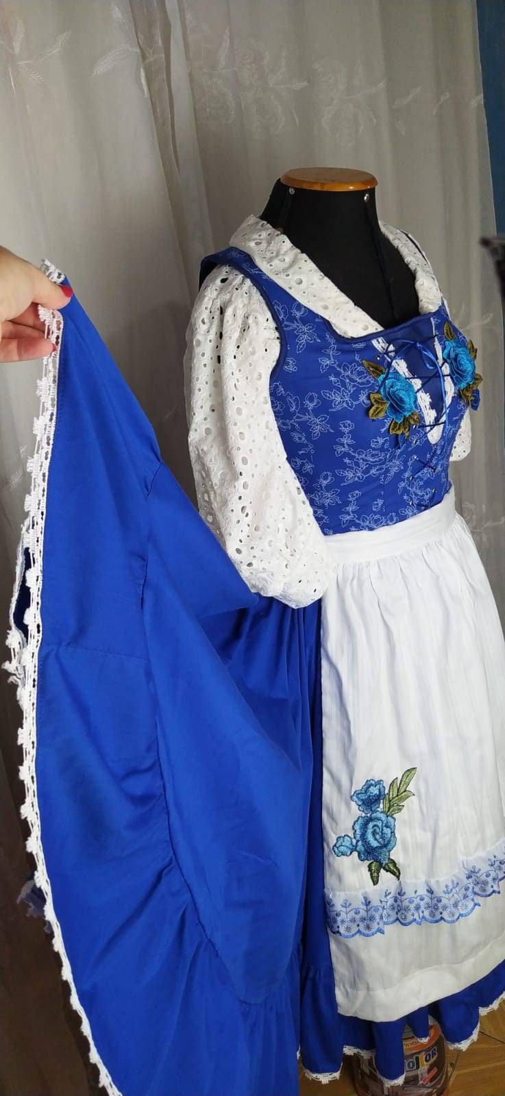 Beauty and the beast princess customade Cosplay Belle Blue dress villa –  Cosplayrr